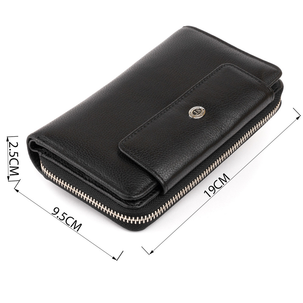 Кошелек из кожи на защелке Черный (ST Leather) Киев - изображение 7