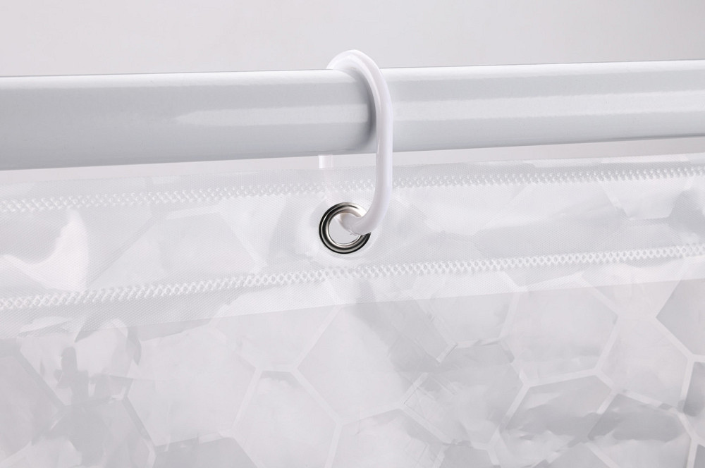 Шторка для ванної кімнати Bathlux 180 x 180 см з водовідштовхувальним покриттям, з геометричним візерунком Кам'янець-Подільський - фото 4