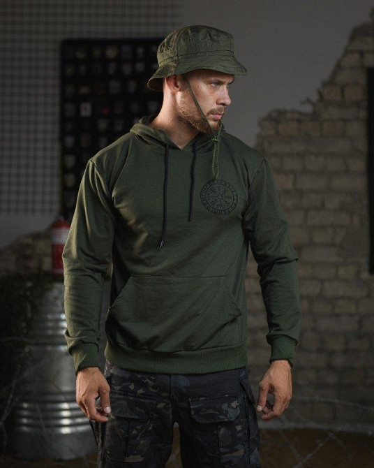 Худи Руны олива мужская с капюшоном 50р Л Одесса - изображение 3