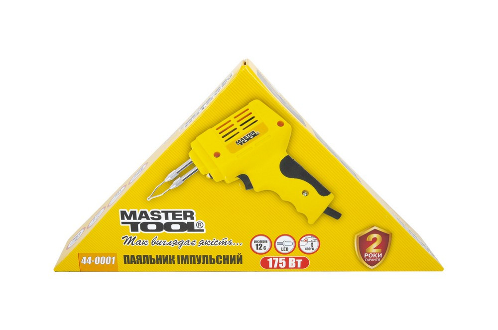 Паяльник імпульсний MASTERTOOL з трансформатором 175 Вт/220-240 V/50 Hz 0-400°С LED 44-0001 Коломия - фото 4