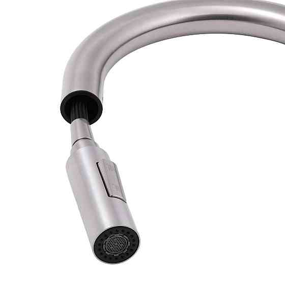 Змішувач для кухні Qtap Lenicka з висувним виливом QTLEN9138103UN Brushed Nickel PVD Київ