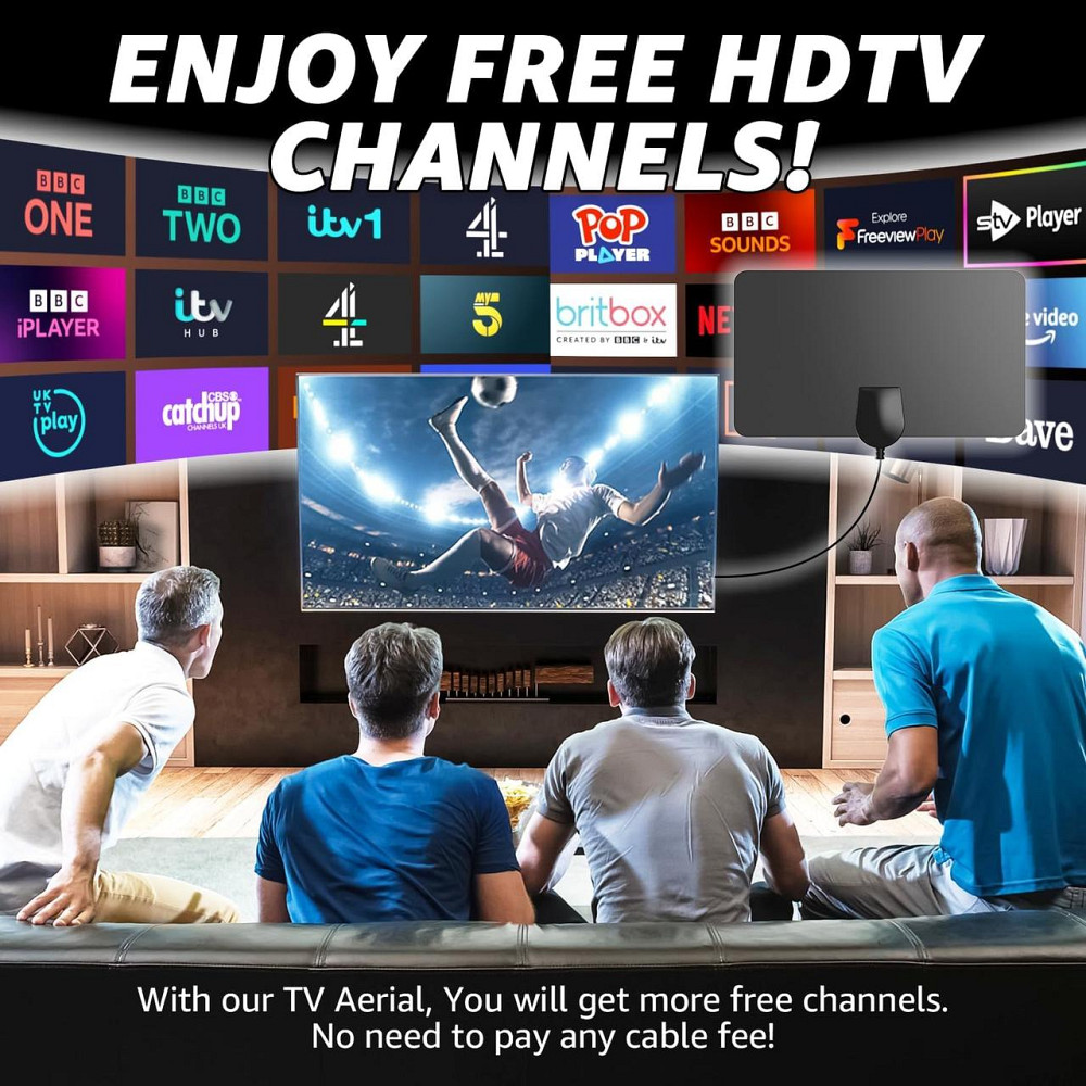 Внутренняя ТВ антенна с усилителем сигнала и магнитным основанием для 4K/1080P совместима со всеми ТВ Киев - изображение 5