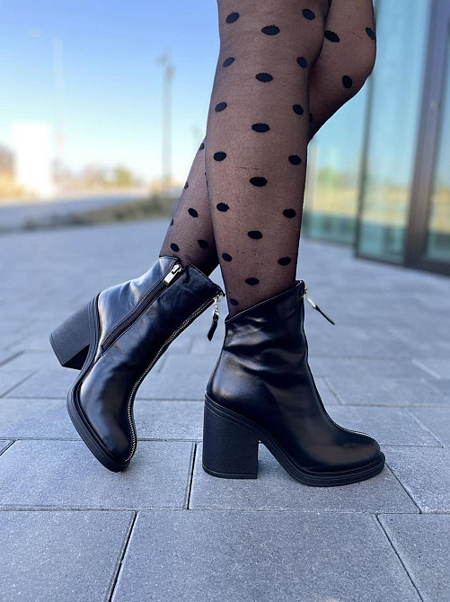 Lexi Жіночі черевики Lexi чорні натуральна шкіра каблук 9 см розмір 36-40 (3048/1) Коломыя - изображение 4
