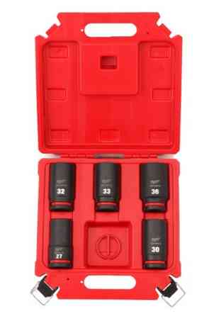 Набір головок 1'' STD SHOCKWAVE MILWAUKEE, подовжених (27-36мм) (5шт), пластиковий кейс Одеса