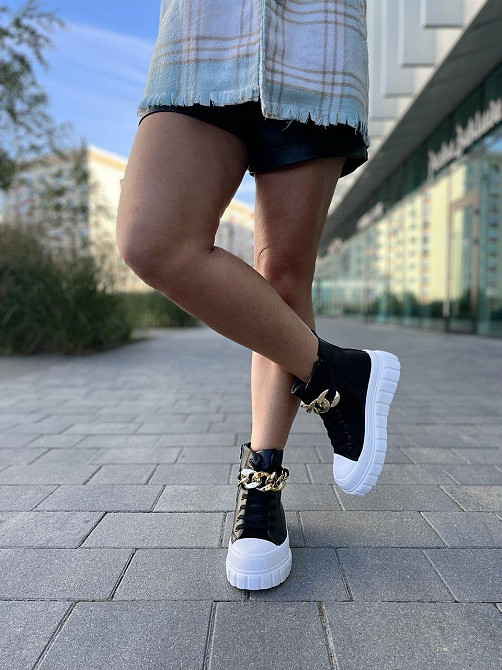 Кеды женские черные эко-шкира высота 11см подошва 4см размеры 37-41 (4758) Коломия - фото 9