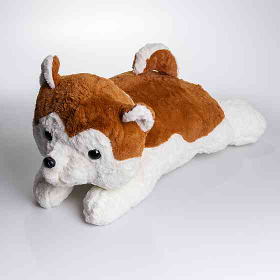 Мягкая игрушка-плед, подушка 3 в 1 Хаски плед в игрушке 50×30×26 (см) Коричневый 7124BR Киев