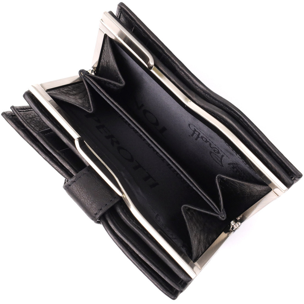 Стильний жіночий вертикальний гаманець з натуральної шкіри Tony Perotti 20842_1 (2656 nero) Чорний Київ - фото 8