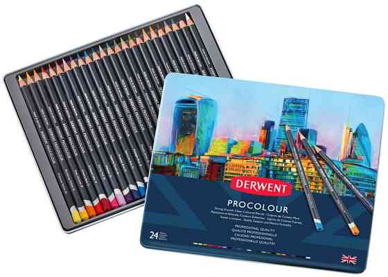 Набор цветных карандашей Procolour 24кол металл Derwent Киев