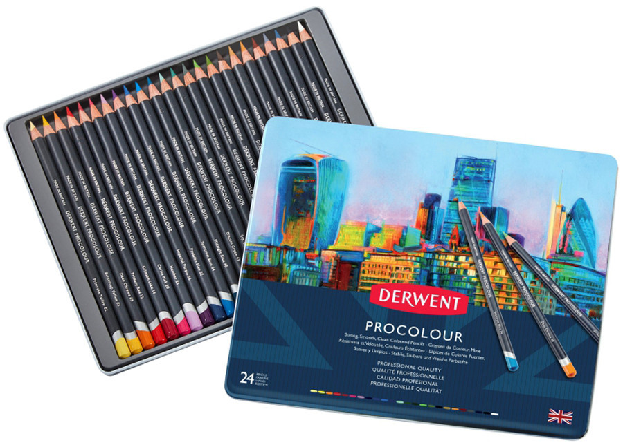 Набор цветных карандашей Procolour 24кол металл Derwent Киев - изображение 3