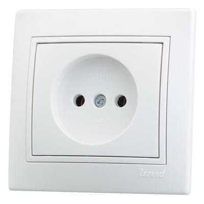 MIRA Розетка без заземлення білий з білою вставкою Lezard Харків - фото 1