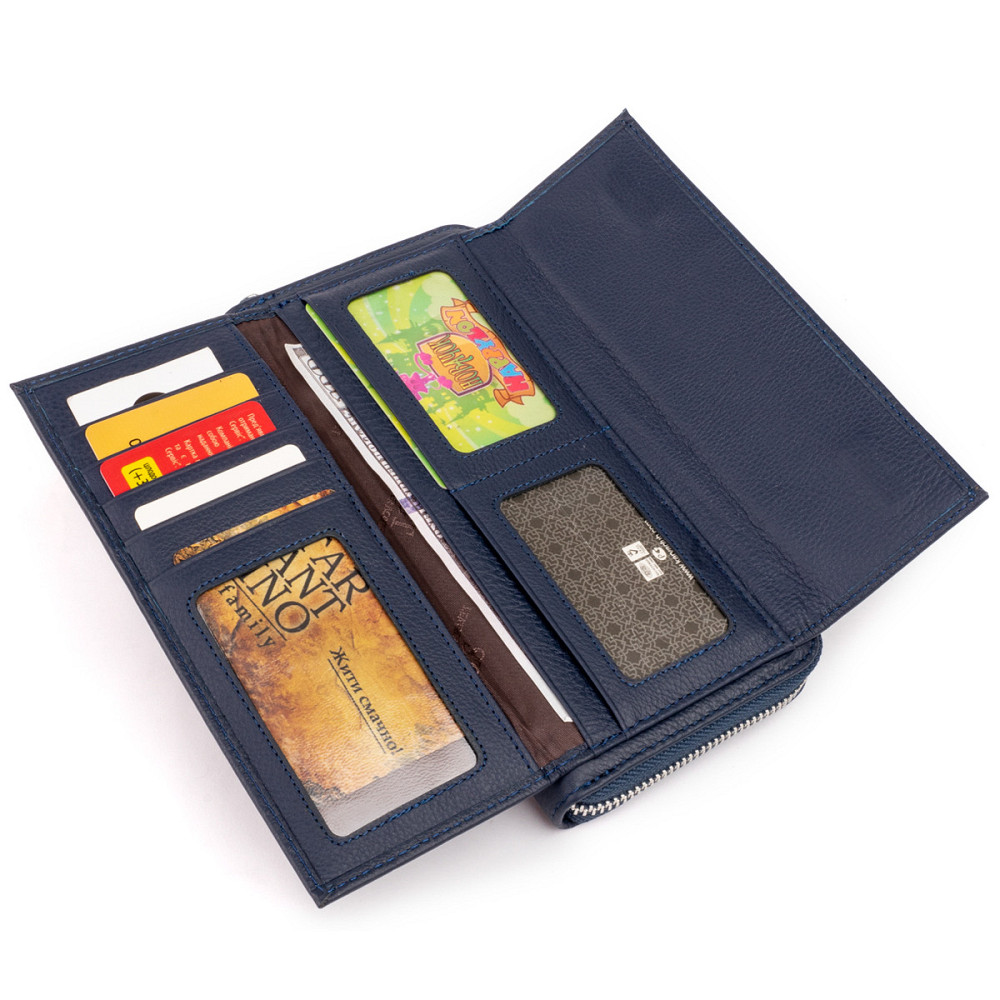 Гаманець універсальний жіночий ST Leather 19296 Темно-синій Київ - фото 8