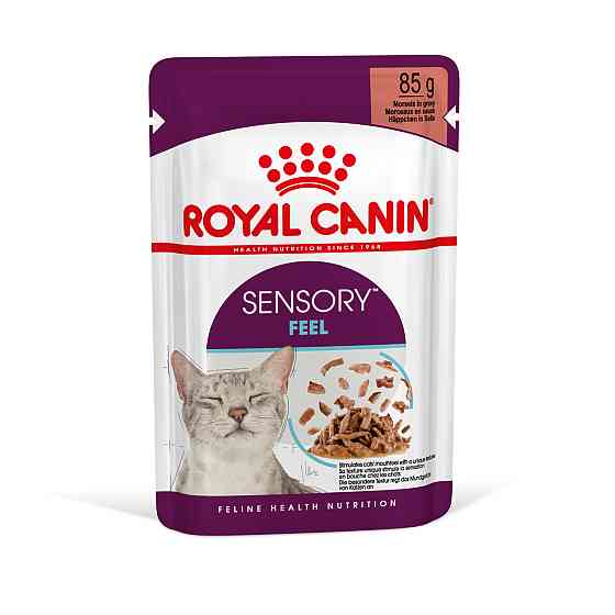Вологий корм для дорослих котів ROYAL CANIN SENSORY FEEL GRAVY шматочки у соусі 85г, стимулює відчуття корму Київ