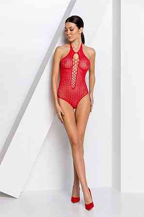 Бодістокінг з декольте Passion BS088 red, імітація корсетної шнурівки Sex Aura Київ