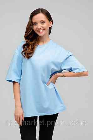 Футболка оверсайз RAY OVERSIZE жіноча блакитна (U0104W-Sky Blue) Київ