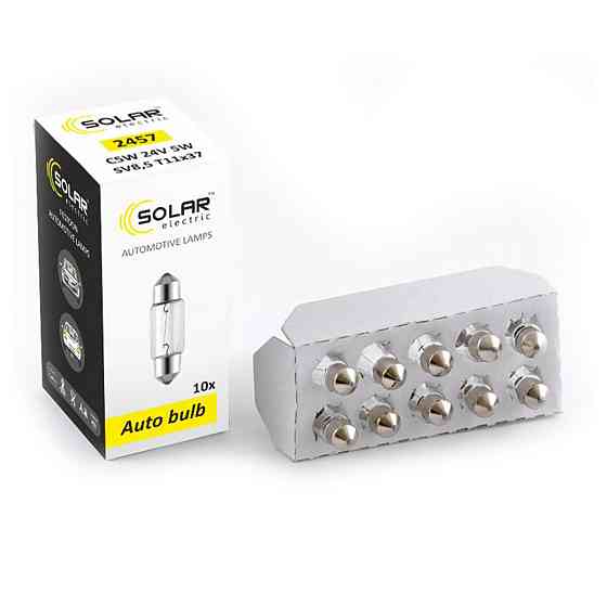Лампа розжарювання Solar C5W 24V 5W SV8.5 T11x37, 10шт Киев