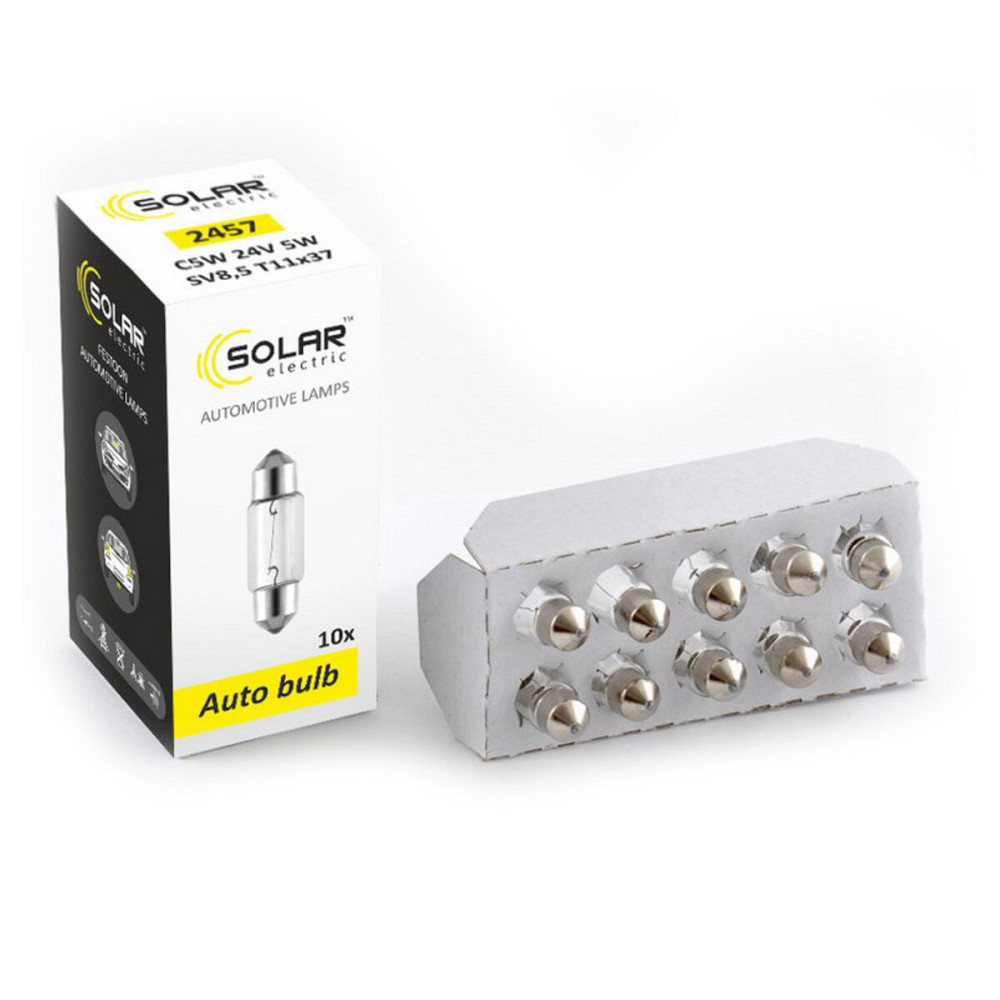 Лампа розжарювання Solar C5W 24V 5W SV8.5 T11x37, 10шт Київ - фото 1