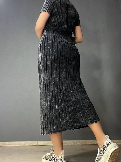 Платье женское Fashion 3042 длинное трапеция трикотажное в рубчик, черный, one size Киев - изображение 4