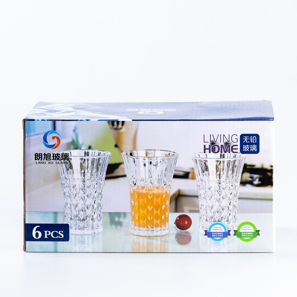 Склянки скляні набір із 6 штук по 380 мл прозорі HP4160 Київ - фото 3