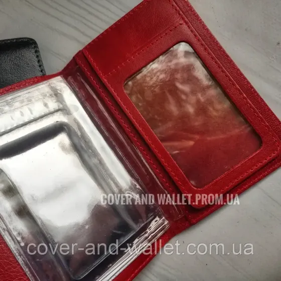 Женская красная кожаная обложка для водительских документов ST Leather Яловка Киев