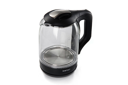 Электрочайник Metec EK-01GB 1.8 л, стеклянный корпус, 1500 Вт, черный Харьков - изображение 1