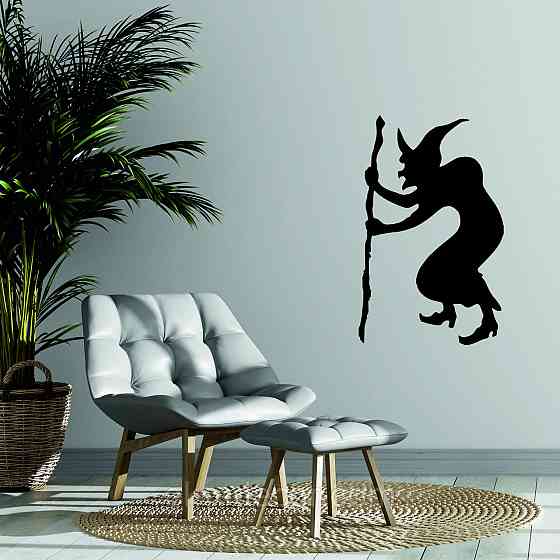 Декоративне настінне Панно «Ведьма», Декор на стіну 90*56 см, Чорний Київ