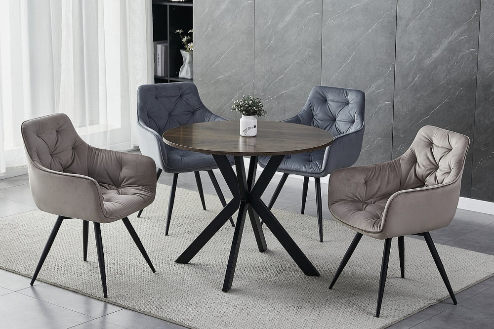 Стілець MANGO VELVET чорний каркас/сірий BL.14 Киев - изображение 4