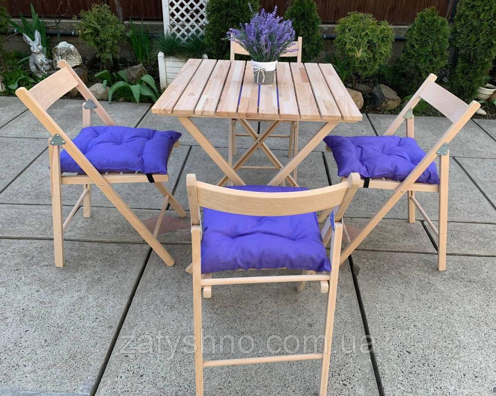 Дерев'яні букові меблі для вулиці з накидками Київ - фото 2