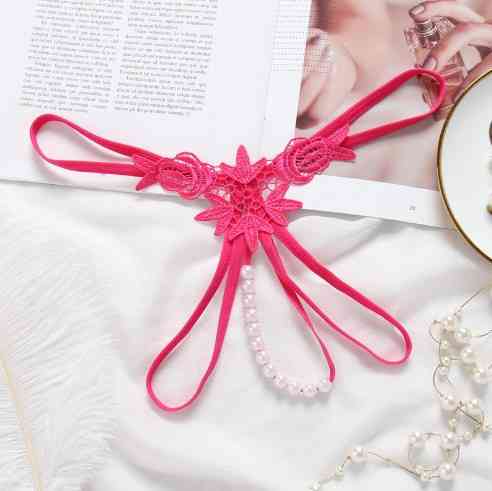 Трусики з перлинами та трояндами універсальний малиновий Київ