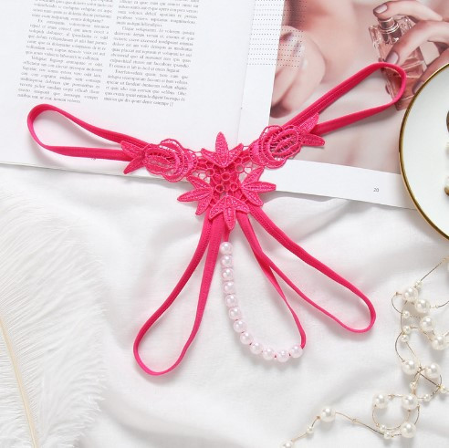 Трусики з перлинами та трояндами універсальний малиновий Київ - фото 2