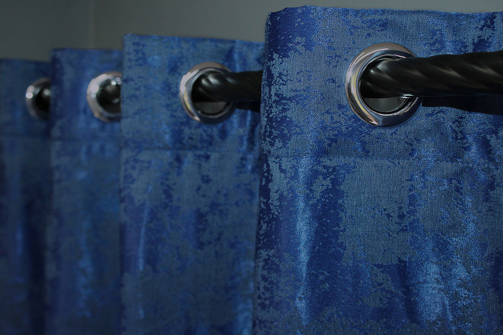 Комплект штор на люверсах VR-Textil Жакард Sultan XO № 1149ш Синій 150х250 см 2 шт (37-0091) Київ - фото 8