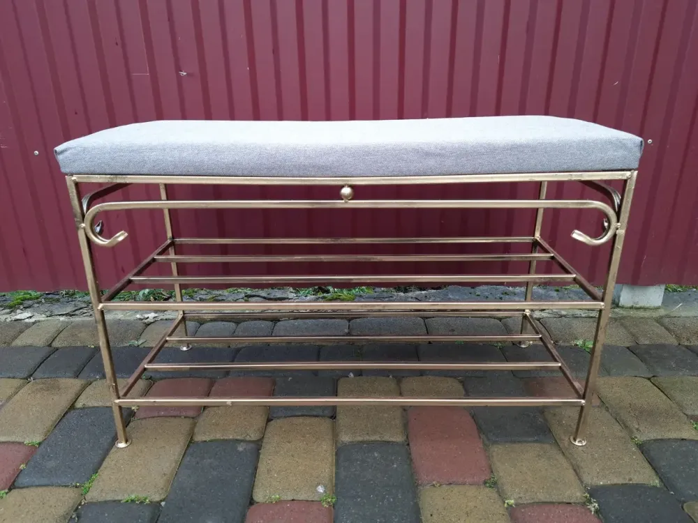 Прихожая банкетка пуфик пуф кованый без спинки малый M-096 Киев - изображение 4