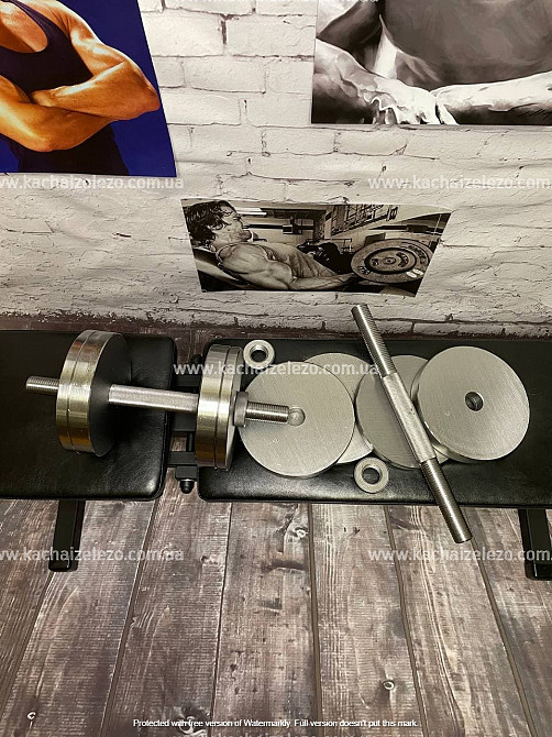 Гантели наборные 2 по 16 кг Гантели, гири, штанги и диски металлические без покрытия Киев - изображение 9