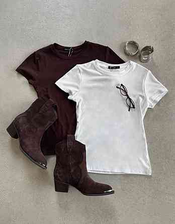 Жіноча базова футболка з коротким рукавом у стилі скімс з натуральної турецької віскози Одеса