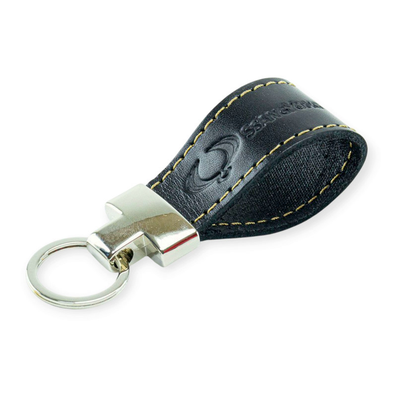 Брелок ssang yong шкіряний тиснений чорний, прострочений, метал. затискач Мукачево - фото 1