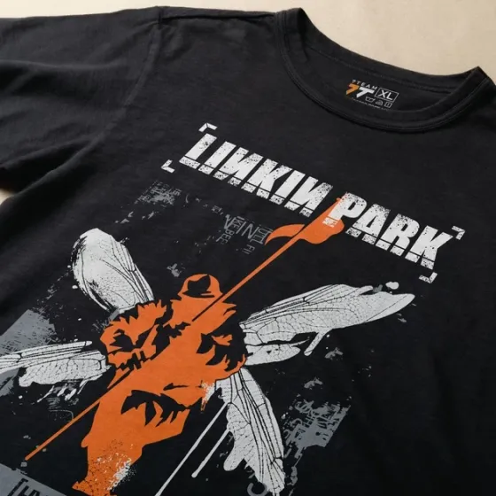 Футболка для подростка мальчика с принтом Linkin Park Hybrid Theory Orange Размер 160 Anime11058 Днепр