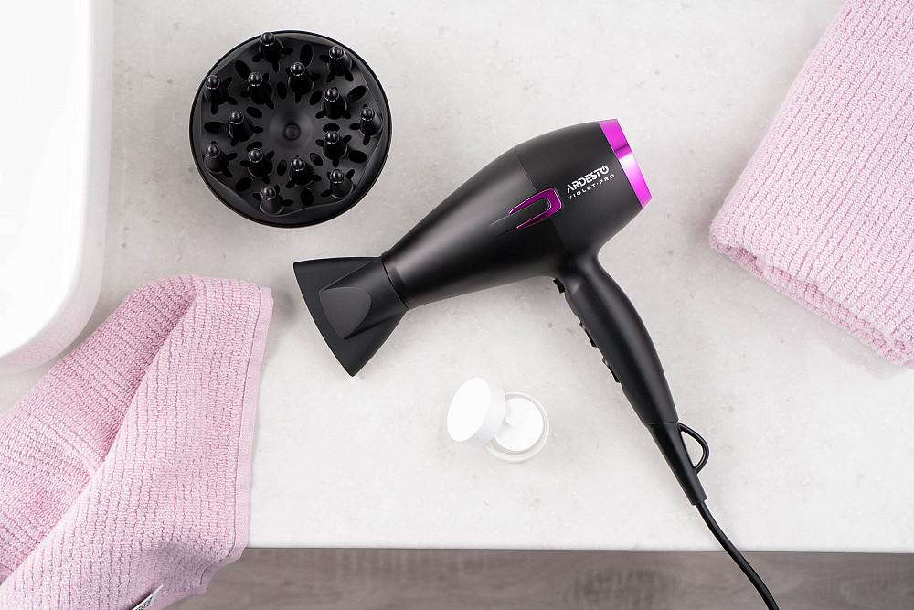 Фен ARDESTO Violet PRO HD-Y221PRO ,1750-2100Вт, 2 швидкості, 3 темп.режими, дифузор, чорний Київ - фото 4