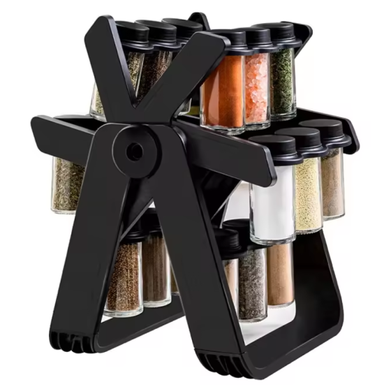 Вращающийся органайзер для специй на 18 баночек,Spice Rack,Черный SBR Киев