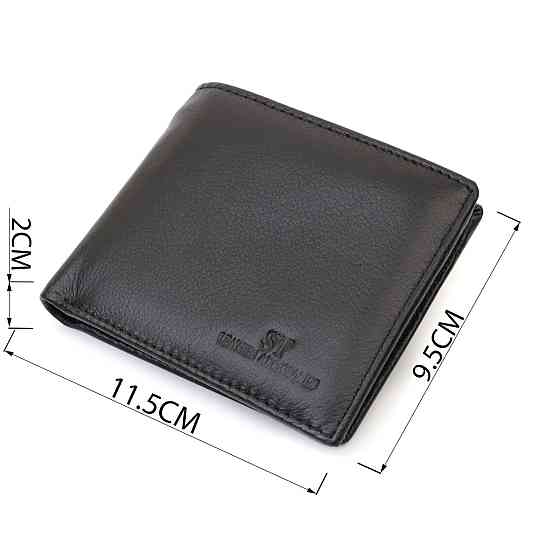 Чоловіче портмоне з натуральної шкіри ST Leather 22734 Чорний Київ