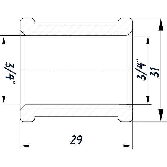 Муфта 3/4″ВВ нержавіюча SM441S OPTIMUM Киев