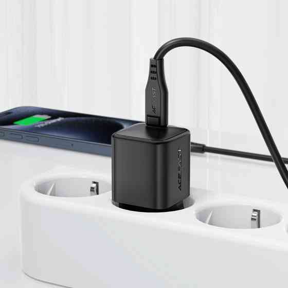 Мережевий зарядний пристрій ACEFAST A117 PD20W mini GaN USB-C fast charger Black Киев
