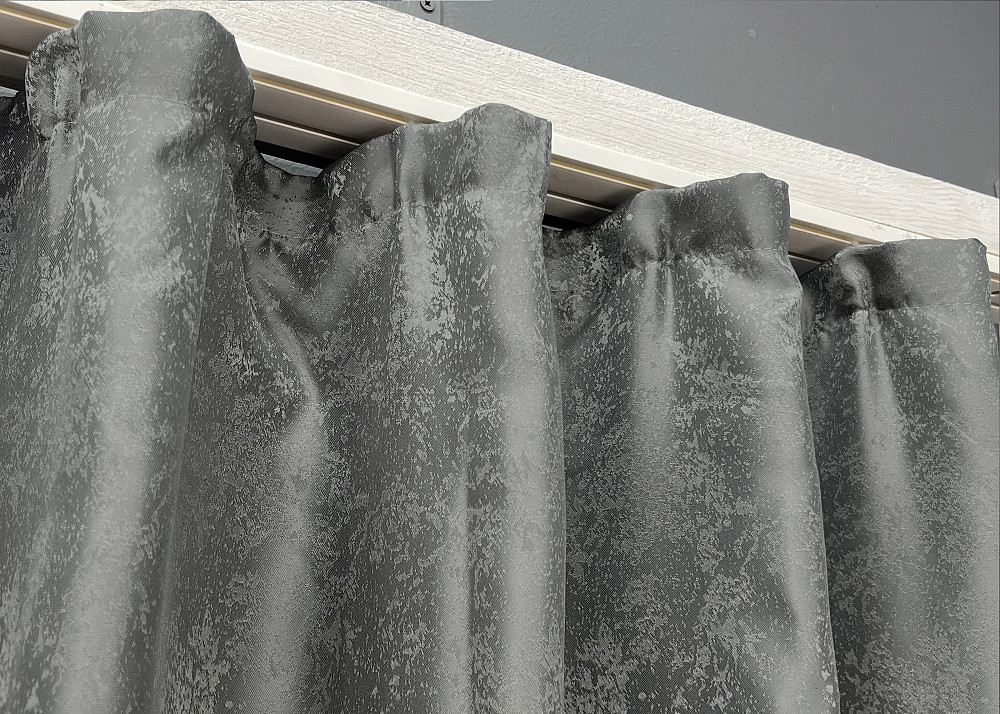 Комплект коротких штор VR-Textil Жакард Мармур Al1 № 1015ш Графітовий 130х170 см 2 шт (35-0208) Київ - фото 8