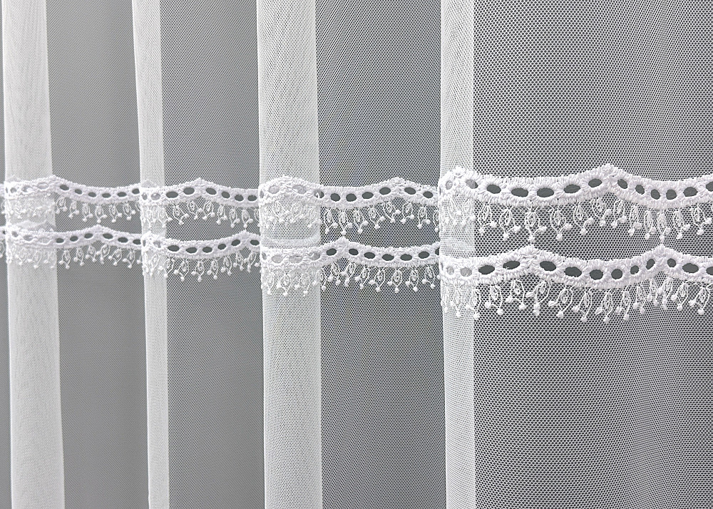 Тюль VR-Textil 1822т Грек-сетка с вышивкой и люрексом цвет Белый 300х270 см (42-0806) Киев - изображение 5