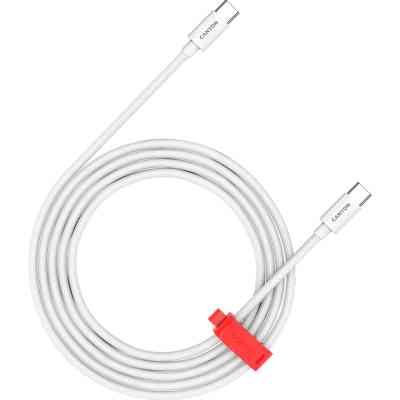 Дата кабель USB-C to USB-C 2.0m CC60AB 60W Braided White Canyon (CND-CC60AB20W) Винница