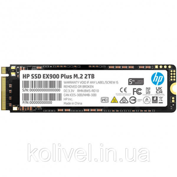SSD 2TB HP EX900 Plus M.2 2280 PCI Ex Gen3 x4 3D NAND, Retail (35M35AA) Київ - фото 1