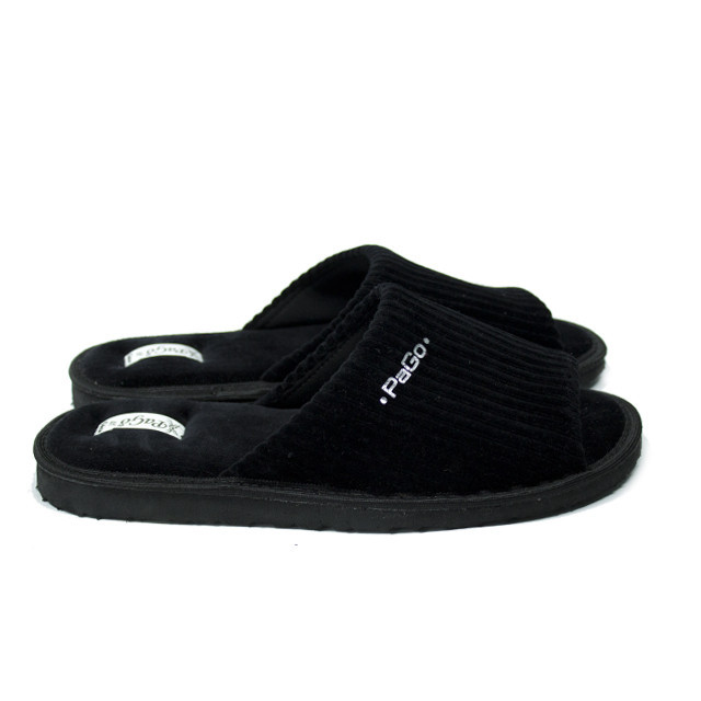 Тапочки мужские черные вельвет открытый носок Одесса - изображение 4