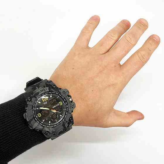 Водонепроницаемые мужские часы SKMEI 1155BCMGY, Часы для мужчины кварцевые армейские WZ-76 Львов