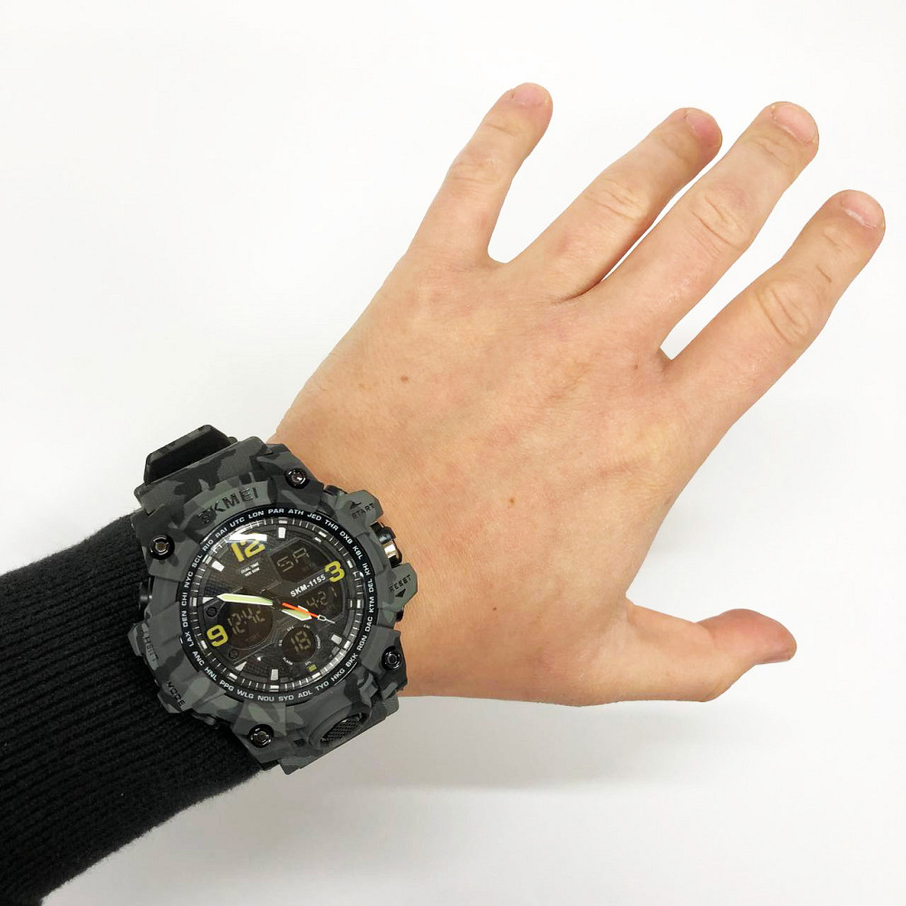 Водонепроницаемые мужские часы SKMEI 1155BCMGY, Часы для мужчины кварцевые армейские WZ-76 Львов - изображение 5