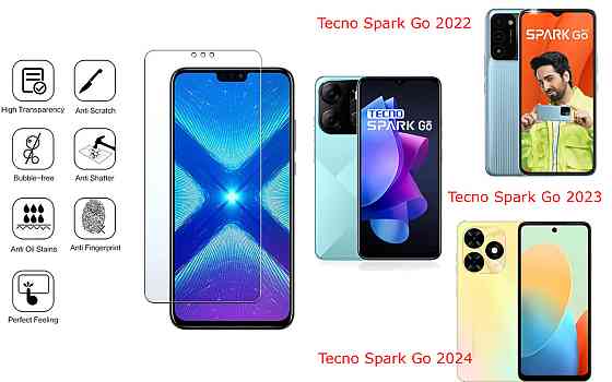 Защитное стекло NeoGlass для Tecno Spark Go 2022, Go 2023, Go 2024 – ультрапрозрачное и устойчивое Киев