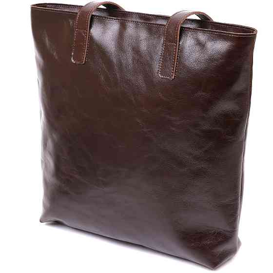 Шкіряна жіноча сумка-шоппер Shvigel 16370 Коричневий Київ