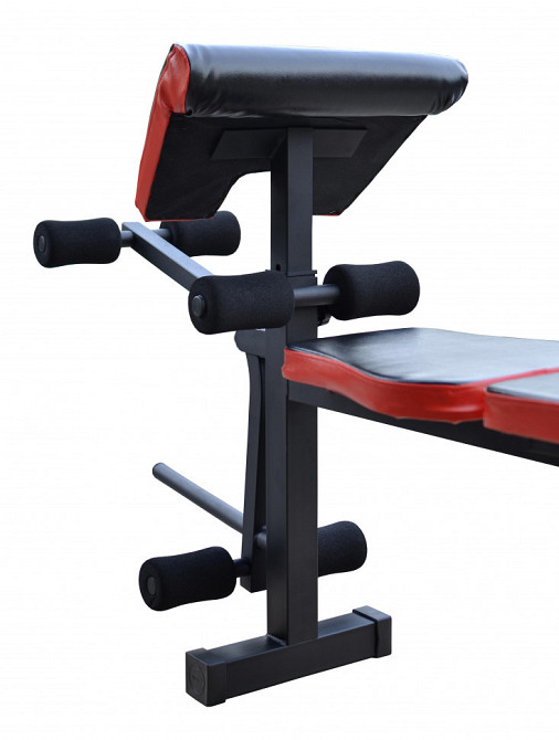 Скамья для жима ReadMeBlack + 4 грифа + 100 кг дисков Гантели, гири, штанги и диски АВС пластик комплект Киев - изображение 4